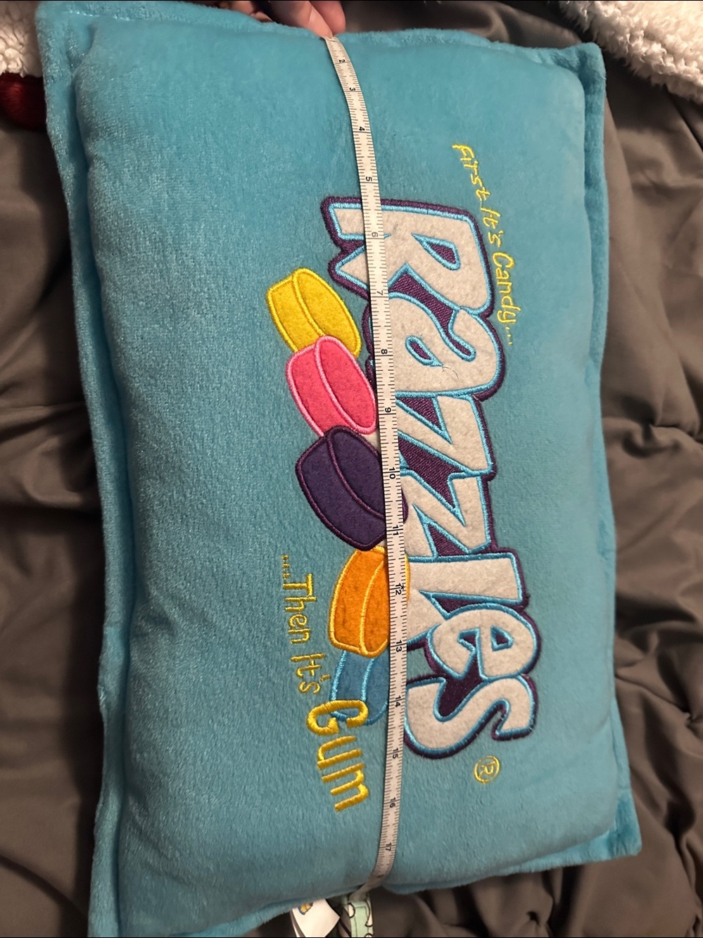 Razzles Blue Pillow with Colorful Logo - Picture 3 of 3